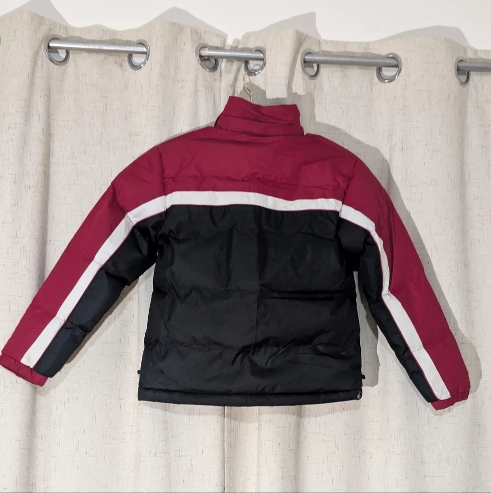 1826 Sports Stylish Black and Red Kids' Puffer Jacket